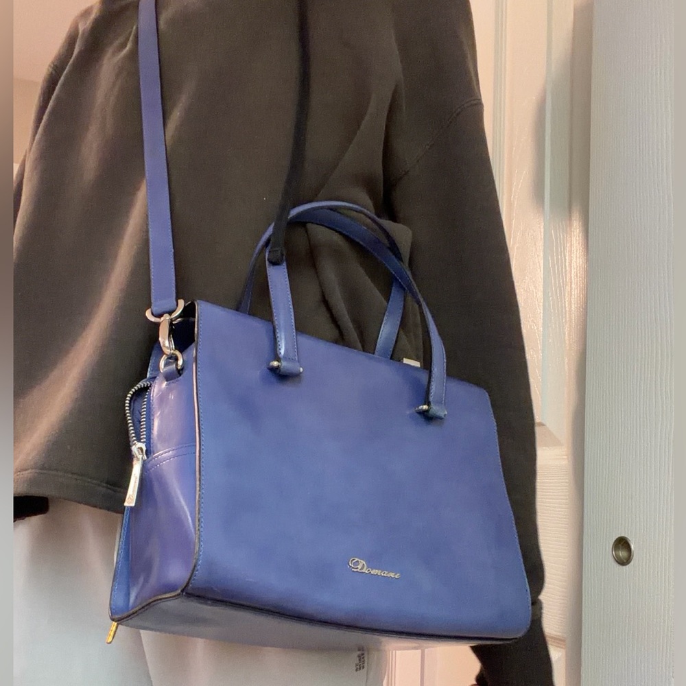 ♥️Italian Leather Cobalt Blue Structured Satchel